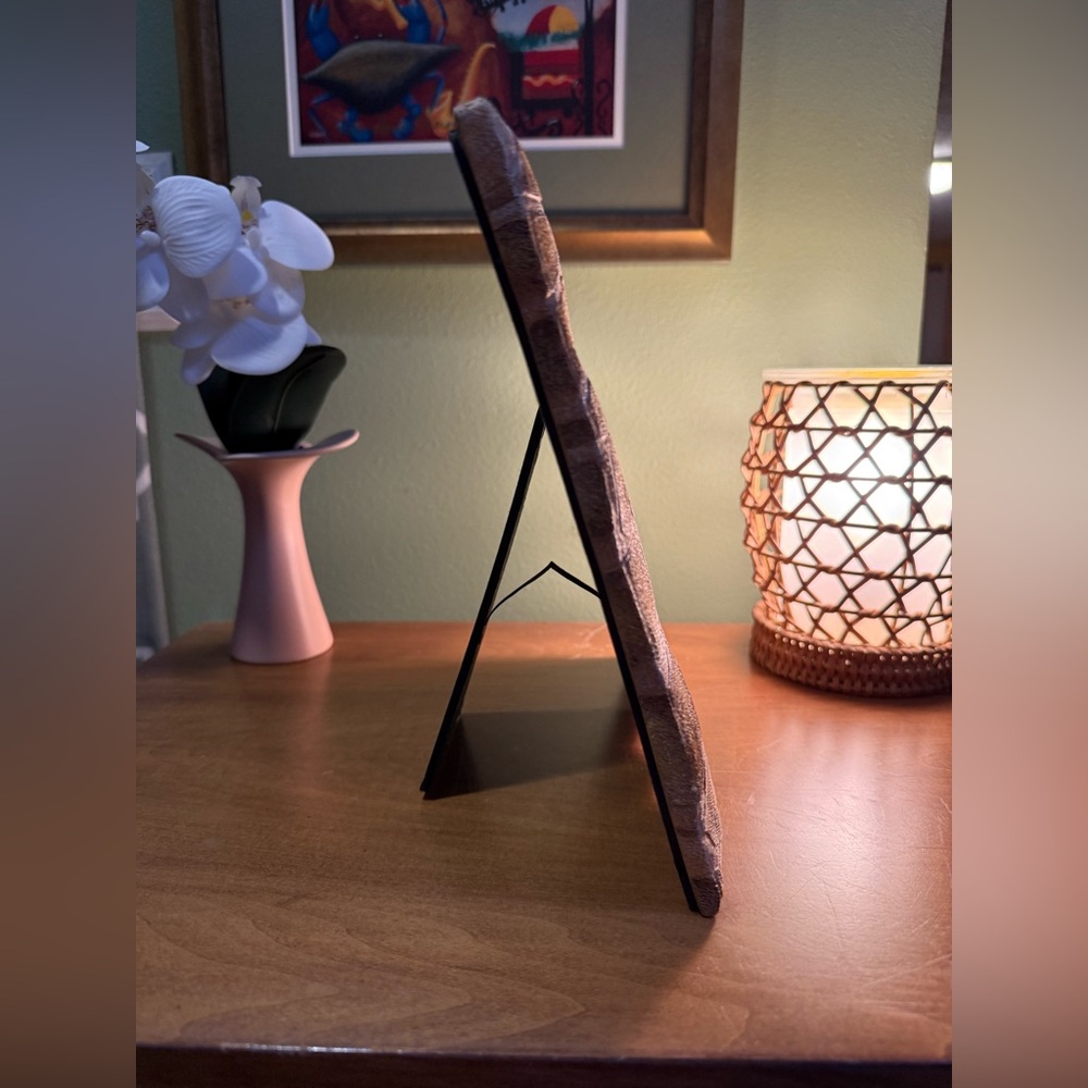 Etcetera Giraffe Pattern Rustic Stone-Look Picture Frame - Heavy Resin - Picture 4 of 9